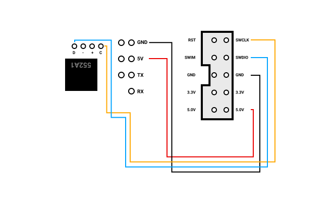R9M ST-LINK flashing connection schematics